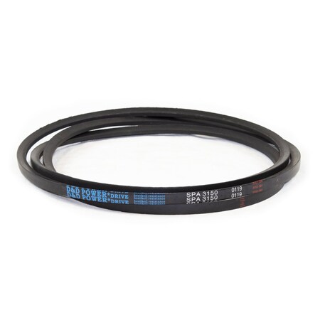 D&D SPA3150 Metric V-Belt, 3150mm Outside Length, 13 mm Top Width, 10 mm Thickness, 1 Ribs SPA3150